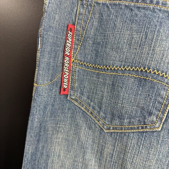 Icon Moto Victory Pant Button Fly Jeans Men's Size 32 Blue Wash - Picture 7 of 10